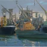 Evening in harbour by Kukueva.S by Olga Mikhaleva