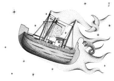 Print of Boat Drawings by Janko Teofilovic