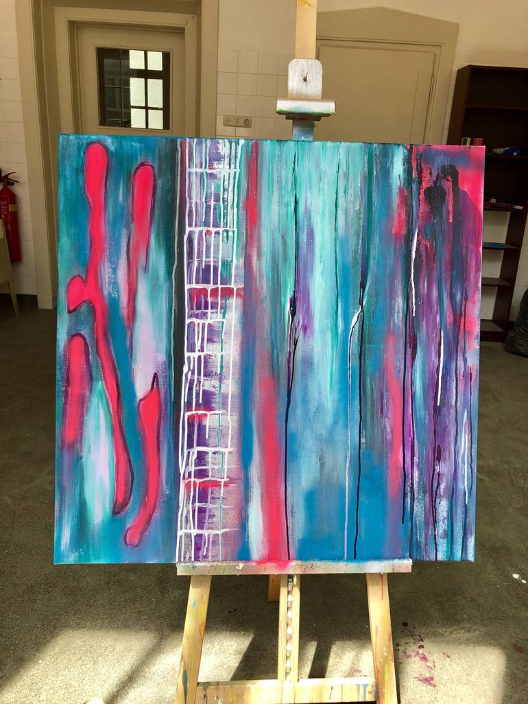 Original Abstract Expressionism Abstract Painting by Mieke Noordegraaf