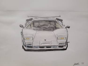 Print of Car Drawings by Gavin Waldron