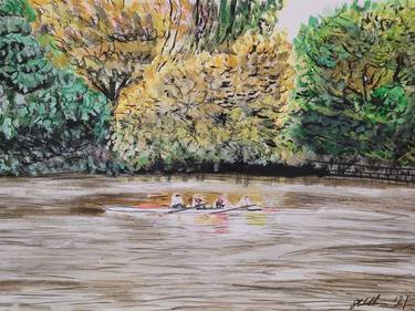 Four rowers on the Thames by Barnes thumb