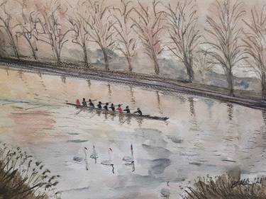 Winter rowers on The Thames thumb