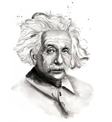 Einstein  portrait  / Original ink drawing on paper thumb