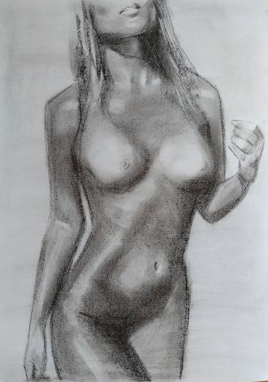 Original Figurative Nude Drawings by Jhonas Vieira