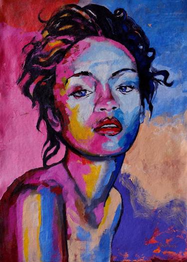 Original Abstract Expressionism Portrait Paintings by Jhonas Vieira
