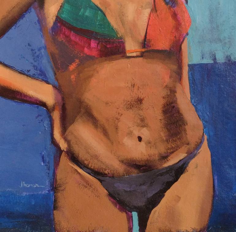 Original Figurative Beach Painting by Jhonas Vieira