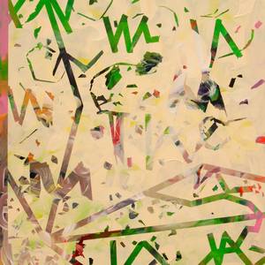 Collection abstract paintings w/green