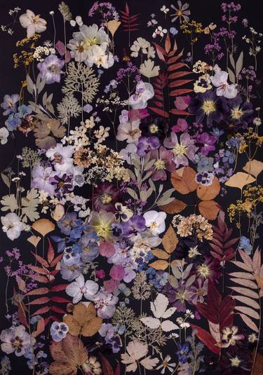 Original Art Deco Floral Collage by Anastasia Kovaleva
