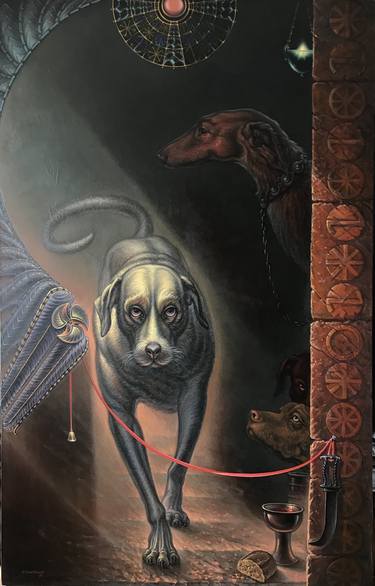 Original Modern Dogs Paintings by Guennadi Kalinitchenko