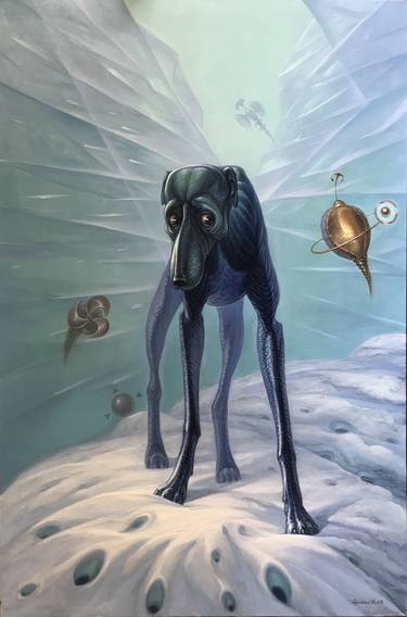 Original Realism Dogs Paintings by Guennadi Kalinitchenko