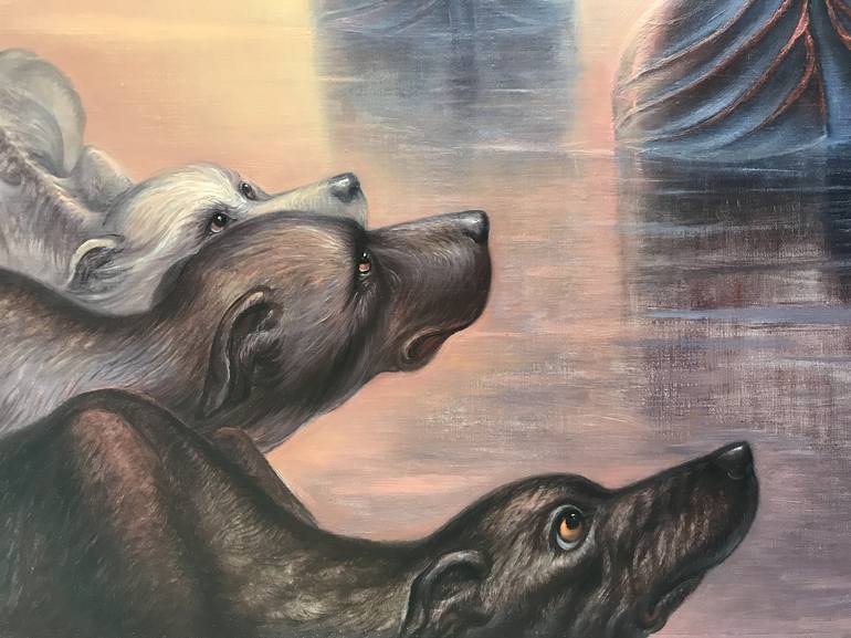 Original Modern Dogs Painting by Guennadi Kalinitchenko