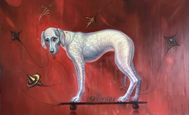 Original Modern Dogs Paintings by Guennadi Kalinitchenko