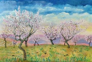 Almond trees in blossom thumb