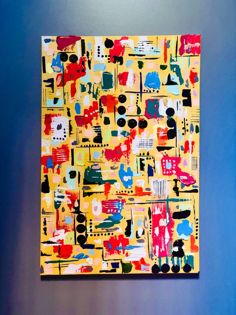 Original Art Deco Abstract Painting by Alexandra Powell