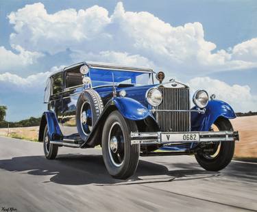 Blue Skoda 860 1932 By Yusuf Khan Artist thumb