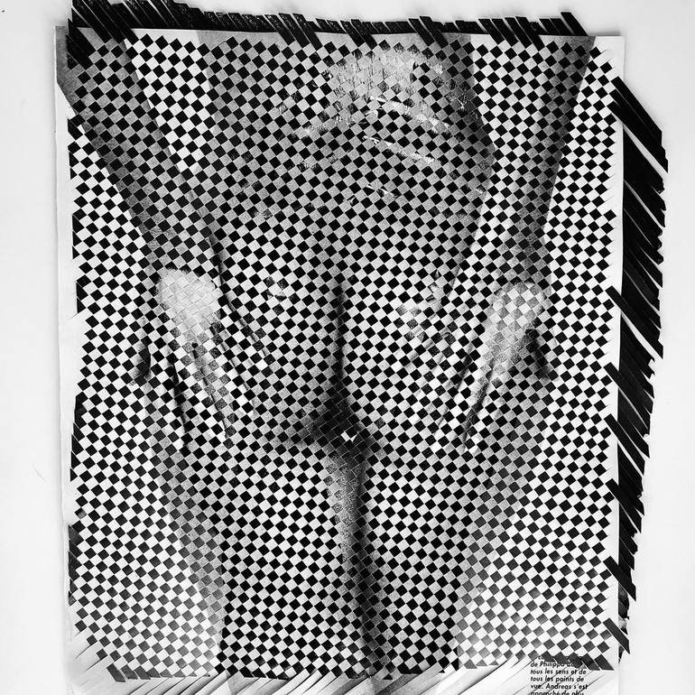 Original Cubism Erotic Collage by Natalie Obermaier