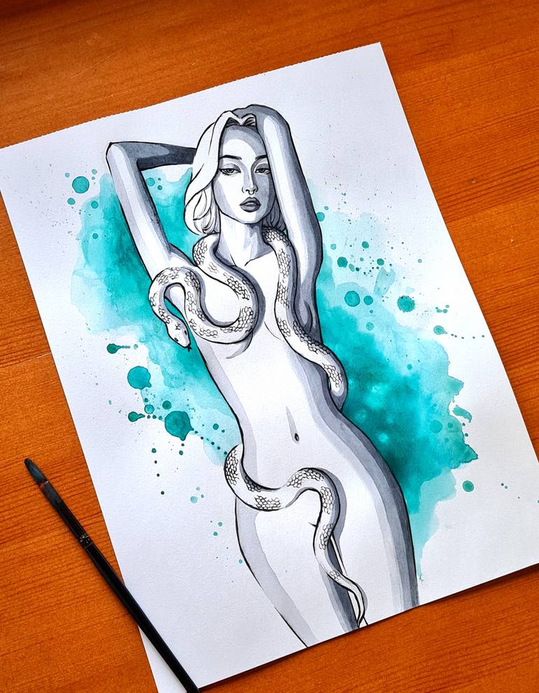 Original Abstract Body Painting by Arnat Nysanbayev