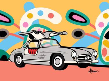 Original Pop Art Automobile Printmaking by Amber Rose Olivier