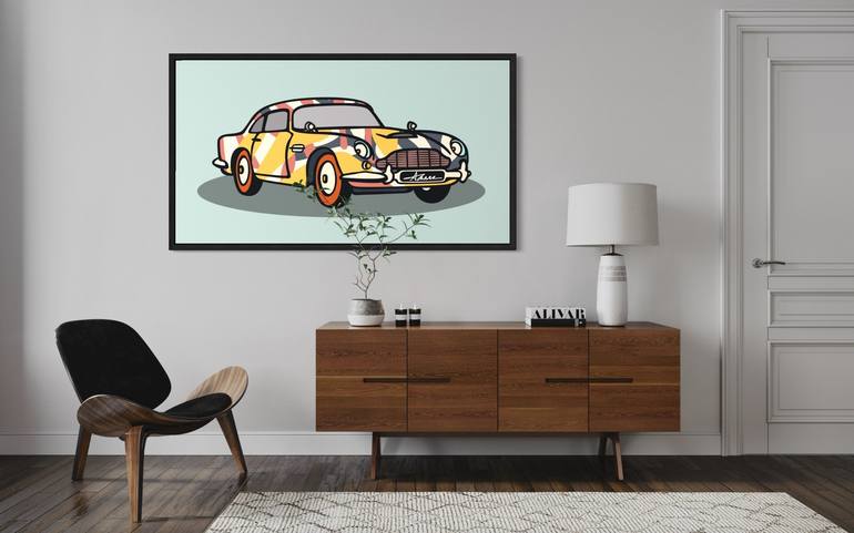 Original Art Deco Automobile Mixed Media by Amber Rose Olivier