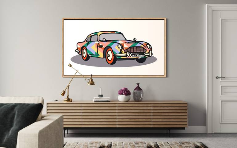 Original Art Deco Automobile Mixed Media by Amber Rose Olivier