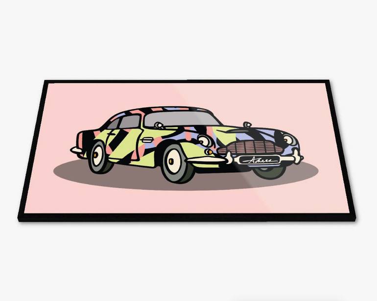 Original Art Deco Car Mixed Media by Amber Rose Olivier