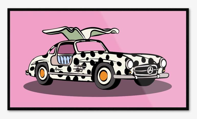 Original Pop Art Automobile Mixed Media by Amber Rose Olivier