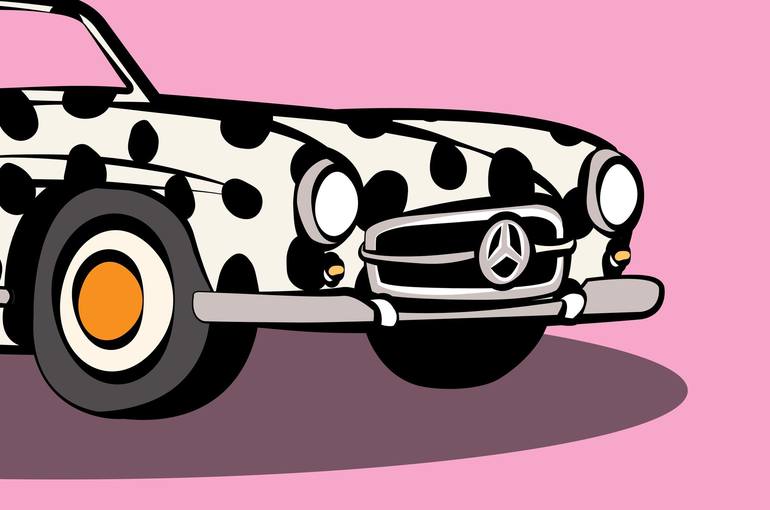 Original Pop Art Automobile Mixed Media by Amber Rose Olivier