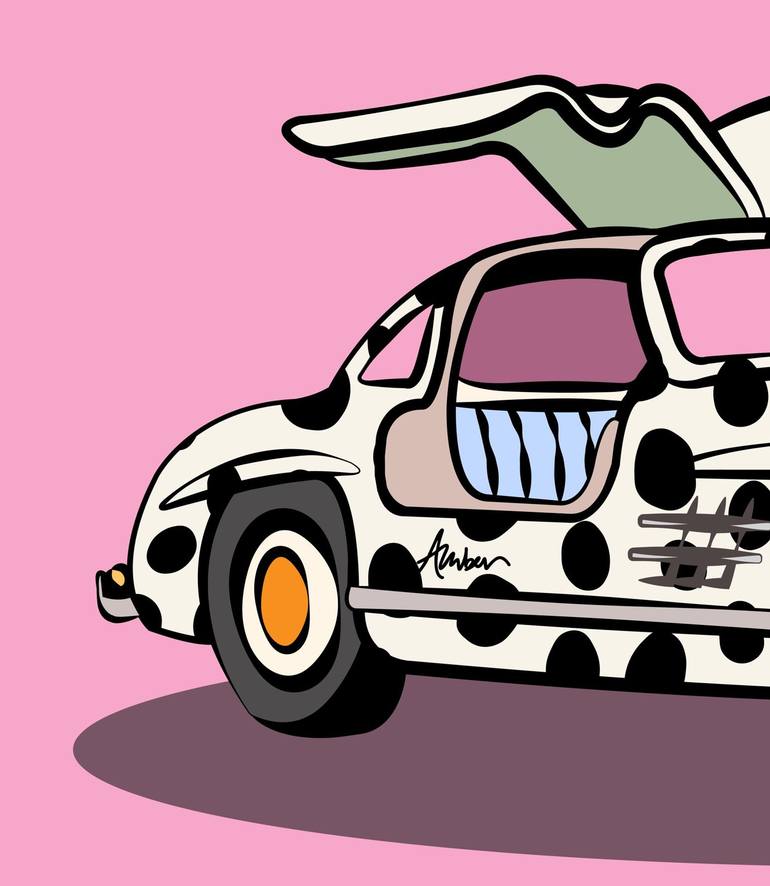 Original Pop Art Automobile Mixed Media by Amber Rose Olivier