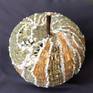 Apple decorated with smalt.
Materials: smalts ORSONI (Italy), wood. Mosaic / micromosaic.
Diameter is about 9 cm. Direct method.
Author's work.