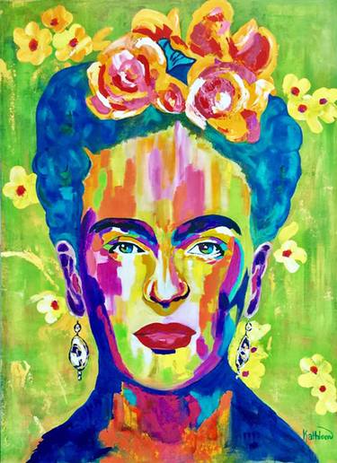 Frida Kahlo Portrait - Woman Modern Abstract Painting thumb