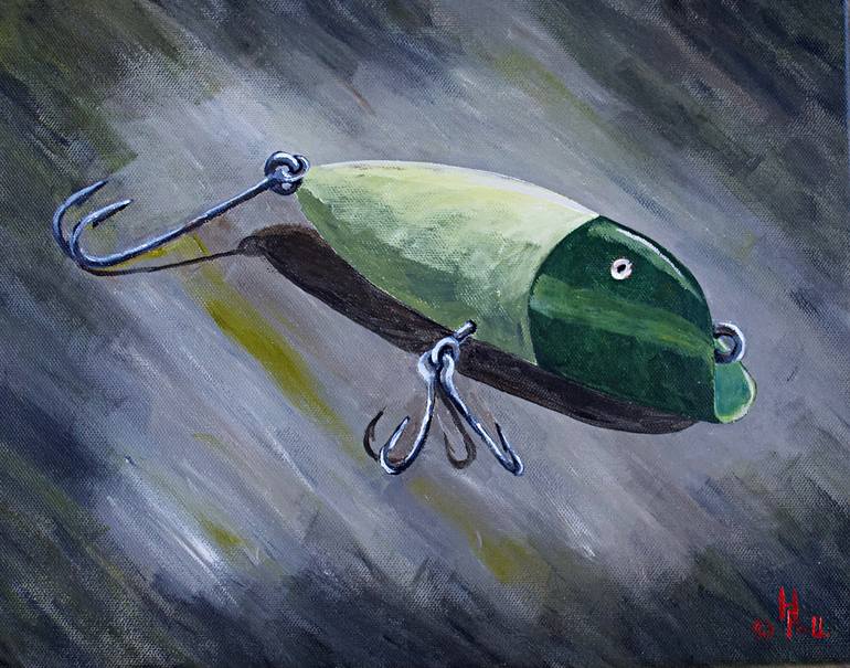 Old Fishing Lure Painting by Herschel fall