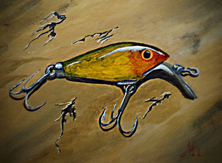 An Old Fishing Lure Painting by Herschel fall