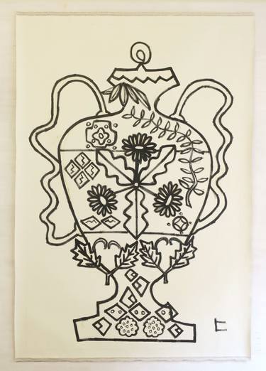 British style vase with Japanese chrysanthemum #1286 thumb