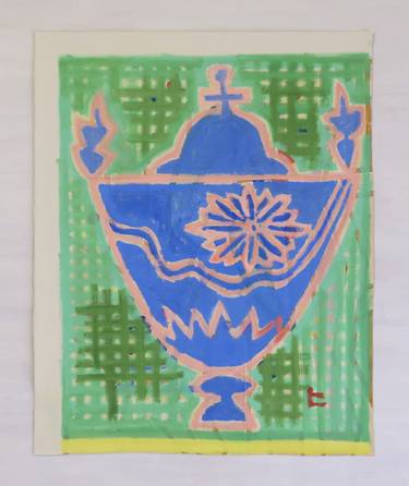 British style vase with Japanese chrysanthemum design #909 thumb
