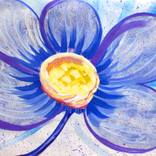 Big large purple blue flower by Olesya Leo