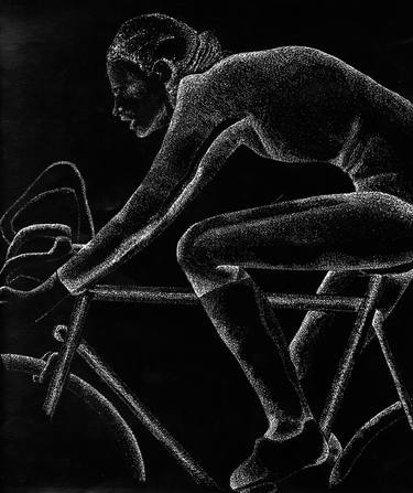Print of Figurative Bicycle Drawings by B E Barry