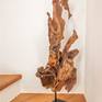 I offer decorative acacia sculpture on the black steel stand, humidity stabilized, manually cleaned, suitable especially to the Interior with surface treatment (matt). The long time and weathering caused on the wood a unique structure and shape. Sculpture can be an original complement to the modern interiors.