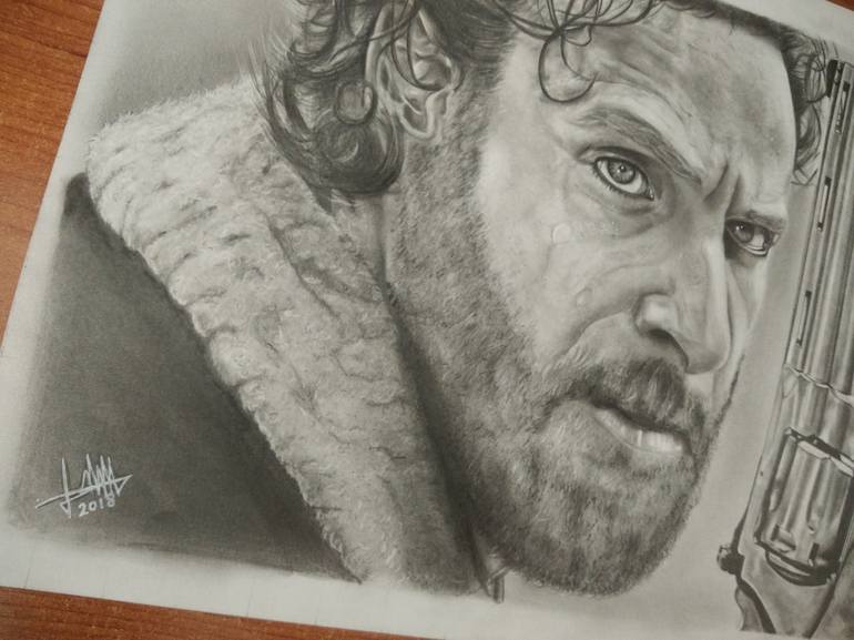 Rick Grimes Charcoal Drawing Drawing By Jose Maria Martinez Garcia Saatchi Art