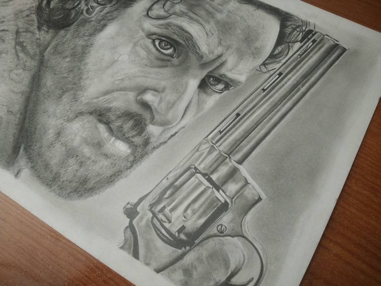 Original Photorealism People Drawing by Jose Maria Martinez Garcia