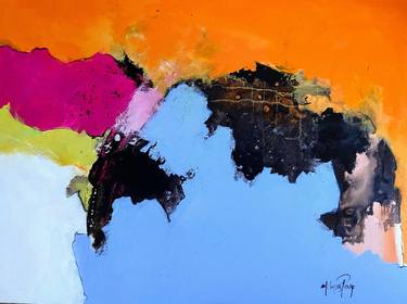 Original Abstract Expressionism Abstract Paintings by Milagros Pongo