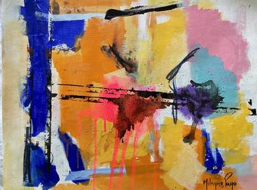 Original Abstract Expressionism Abstract Paintings by Milagros Pongo