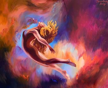 Original Figurative Outer Space Paintings by Nicole Vishnevetska