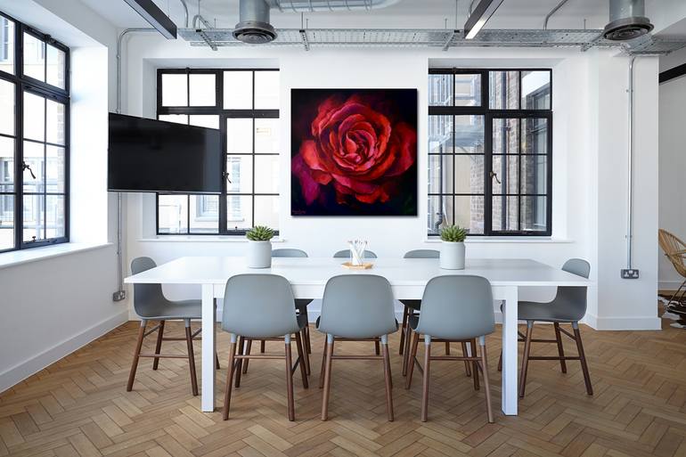 Original Minimalism Floral Painting by Nicole Vishnevetska