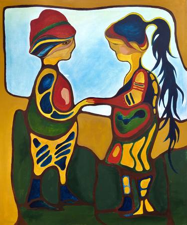 Original Art Deco People Paintings by Raquel Poncela Jiménez