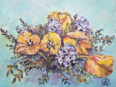 Original Fine Art Floral Painting by Alena Larkina