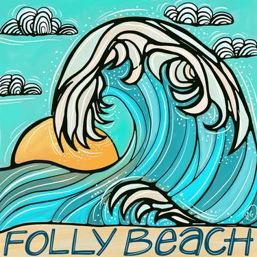 Original Pop Art Beach Digital by Atelier Vero Artist Veronique Godbout