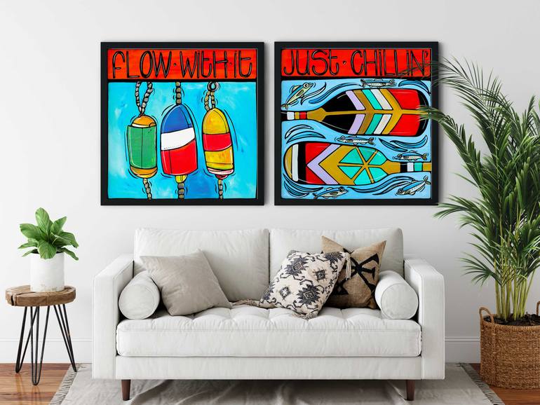 Original Conceptual Travel Painting by Atelier Vero Artist Veronique Godbout