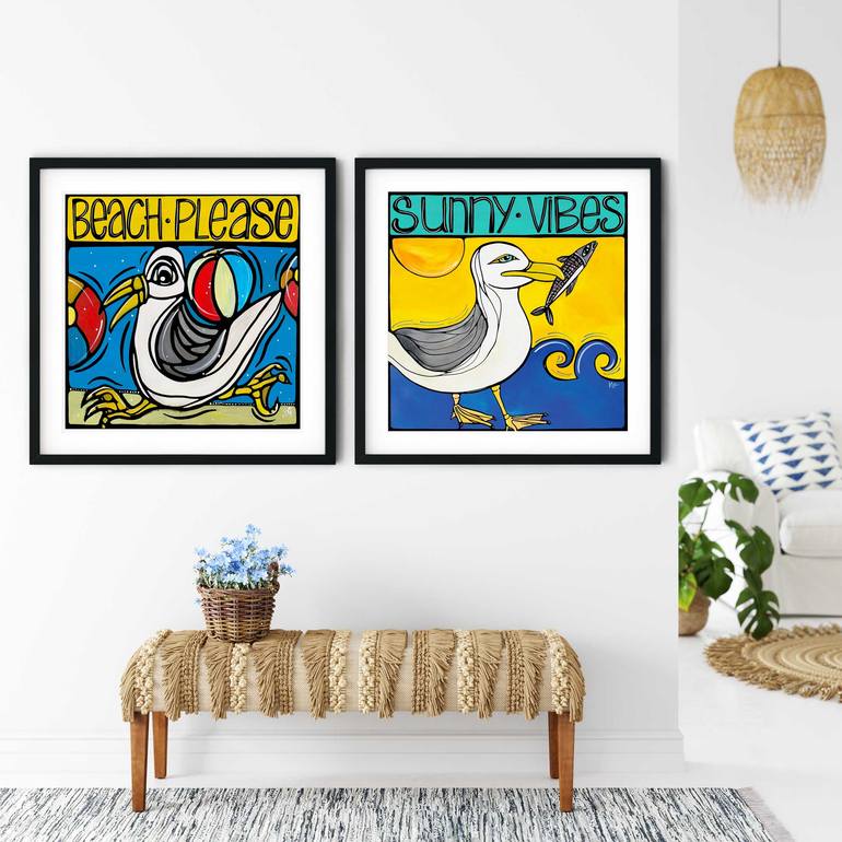 Original Conceptual Beach Painting by Atelier Vero Artist Veronique Godbout