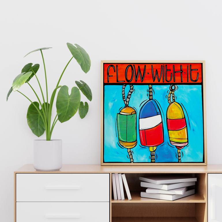 Original Conceptual Boat Painting by Atelier Vero Artist Veronique Godbout