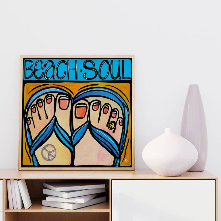 Original Conceptual Beach Painting by Atelier Vero Artist Veronique Godbout